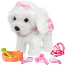 OR OR TU Walking Barking Toy Dog with Remote Control Leash, Plush Puppy Elect...