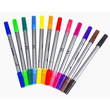 Doppelfasermaler Filzstifte Duo Faserstifte Farbstifte Dick und Dünn 12er Pack 