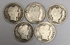 Barber Head Silver Dimes 5 Different Date