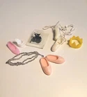 Vintage Barbie 4 Strand Choker Ballet Slippers Crown Shoes Accessories 11 Items
