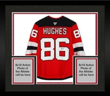 Framed Jack Hughes New Jersey Devils Signed Red Fanatics Authentic Pro Jersey
