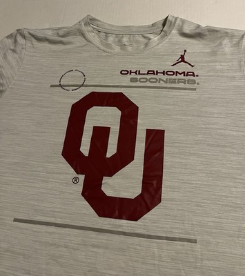 Nike Oklahoma Sooners OU Jordan Jumpman Gray Dri-FIT T-Shirt Men's L NWOT