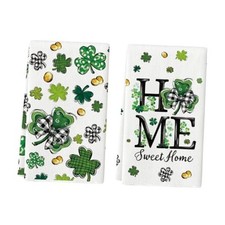 Clover Shamrock St.Patrick's Day Kitchen Dish Towels, 18x26 18" x 26" Beige