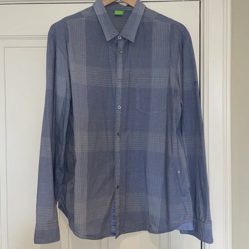 Hugo Boss, Mens Shirt XXL, Blue Check, Great Condition & Detailing.