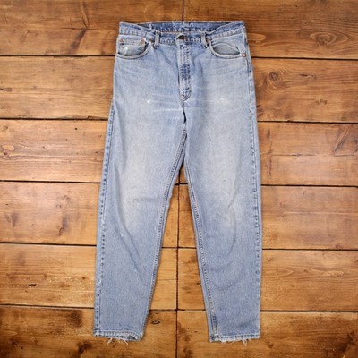 Vintage Levis 550 Jeans 35x34 90s Blau Relaxed Taper USA Made Light Denim