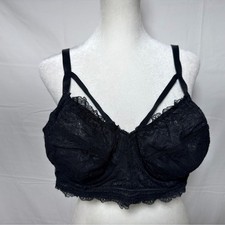 Torrid Unlined Balconette Bralette Bra   Black Lace 2X