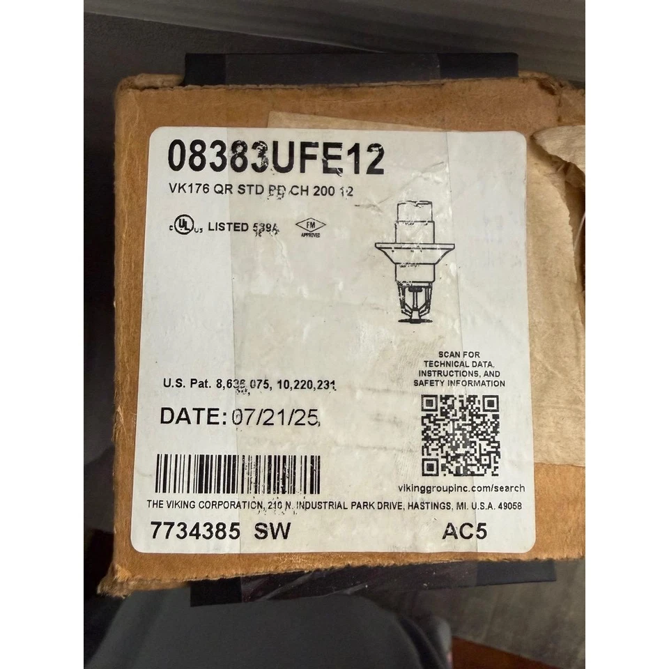 Viking VK176 08383UFE12 Cabezal de rociador Respuesta rápida Seco Colgante Foto 3 de 4