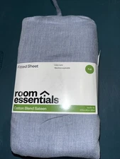 Room essentials fitted sheet full size cotton blend setting Heather Navy