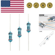 100pcs 20 ohm Resistor 1/4w 0.25 Watt  1 Tolerance Metal Film Fixed Resistor...
