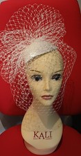 John Lewis Ivory Headband Fascinator with Mesh and Silver Gems Boxed Wedding