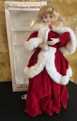 1980's Taiwan Telco Motion-ette Animated Christmas Caroler 28'' Lighted Doll NMIB