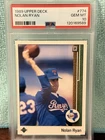 1989 UPPER DECK #774 NOLAN RYAN RANGERS HOF W/ FOOTBALL PSA 10