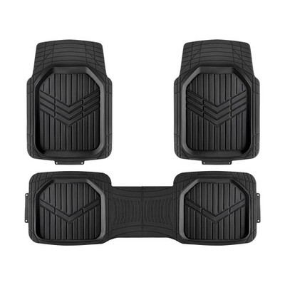 Amazon Basics 3-Piece All-Weather Heavy Duty, Full Set PVC Floor Mats for Uni...