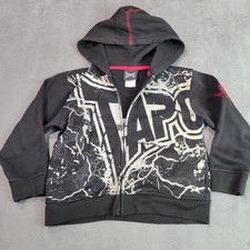 Tapout Hoodie Boys 6 Black Red White Full Zip MMA Graphic Athletic Sweatshirt