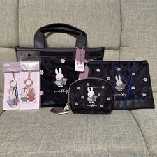 miffy m11N Cherry Flower Embroidered Mesh Bag  Accessories Set Used