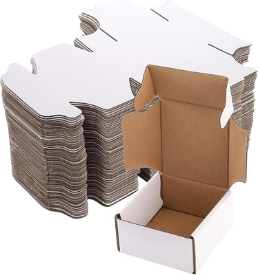 75 Pack Corrugated Mailer, 4X4X2 Inches Shipping Boxes, Small Cardboard Box for