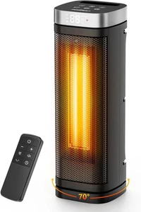 17 Pouces Space Chauffe-eau, 1500W Chauffe-eau électriques pour usage intérieur avec thermostat, 7