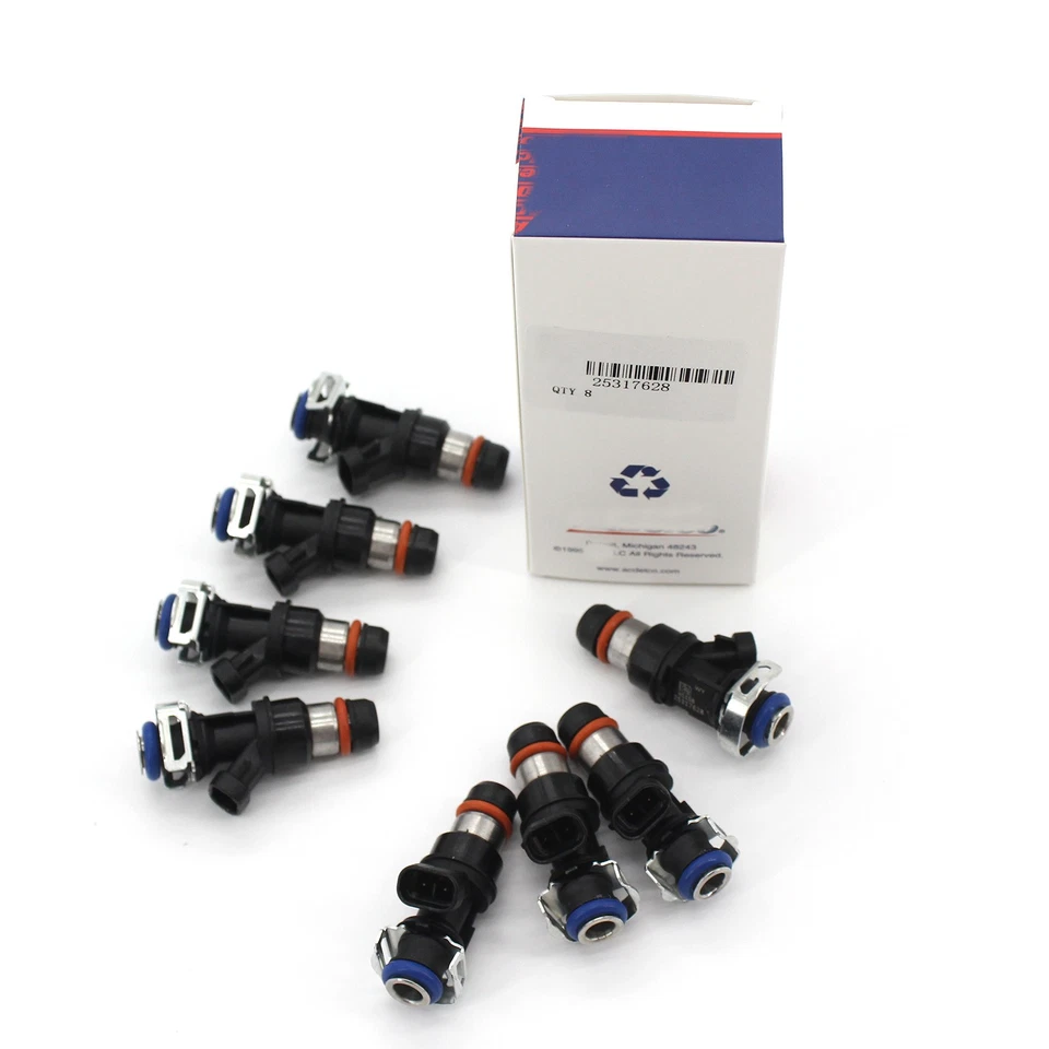 8Pcs Fuel Injectors For 99-07 Chevy Silverado 4.8L 5.3L 6.0L 25317628 Foto 4 de 4