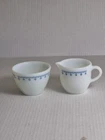 Vintage Corning-Pyrex Snowflake Garland Pattern Creamer And Sugar Bowl #722 USA