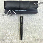BID NOW Montblanc Marcel Proust Style Full Black Fountain Pen w/ Leather Pouch — photo 5