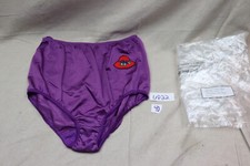 Vintage NYLON Panties Smart Fit Sz 7 Purple Pin-Up Retro Embroidered Red Hat