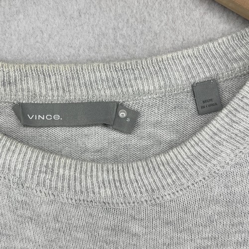 VINCE Sweater Womens M Crew Neck Pullover Jumper Cotton Gray - Picture 4 of 13