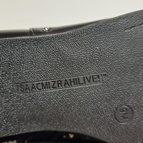 Isaac Mizrahi Live schwarze weite Kalbslederreitstiefel mit Nieten Größe 9 NEU - Bild 6 von 8