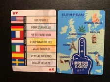 Swap Playing Card  CUSS CARD  Nine of Hearts  European Edition  TRANSLATE SLANG