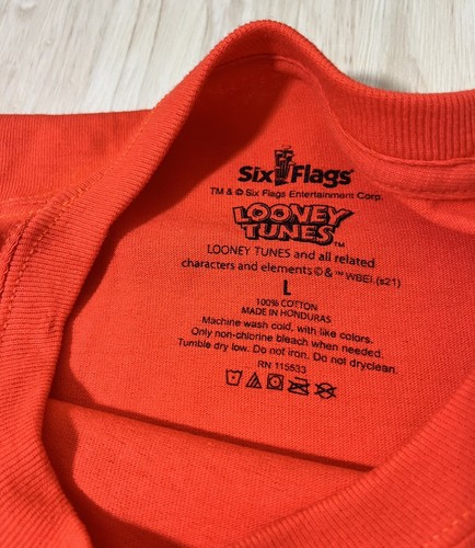 (LG) Six Flags Adulto TAZMANIAN DIABLO Boceto Camisa LOONEY MELODÍAS Camiseta Gráfica NUEVA SIN ETIQUETAS - Imagen 4 de 6