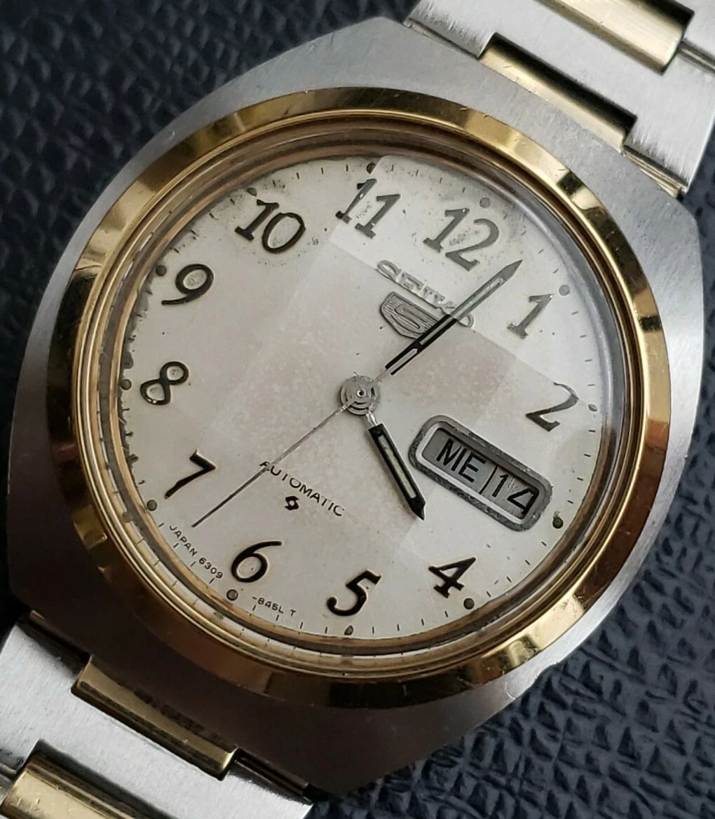 Vintage Seiko Multi Faceted Crystal Dual Date Automatic Just erviced