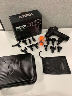 Toloco EM26 Black Rechargeable Cordless Deep Tissue Percussion Massage Gun