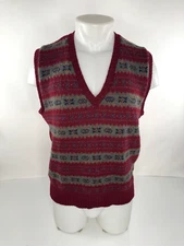 HUBERT W WHITE / SCOTLAND HAND LOOM KNIT Ultra Rare WOOL M Vintage Sweater Vest
