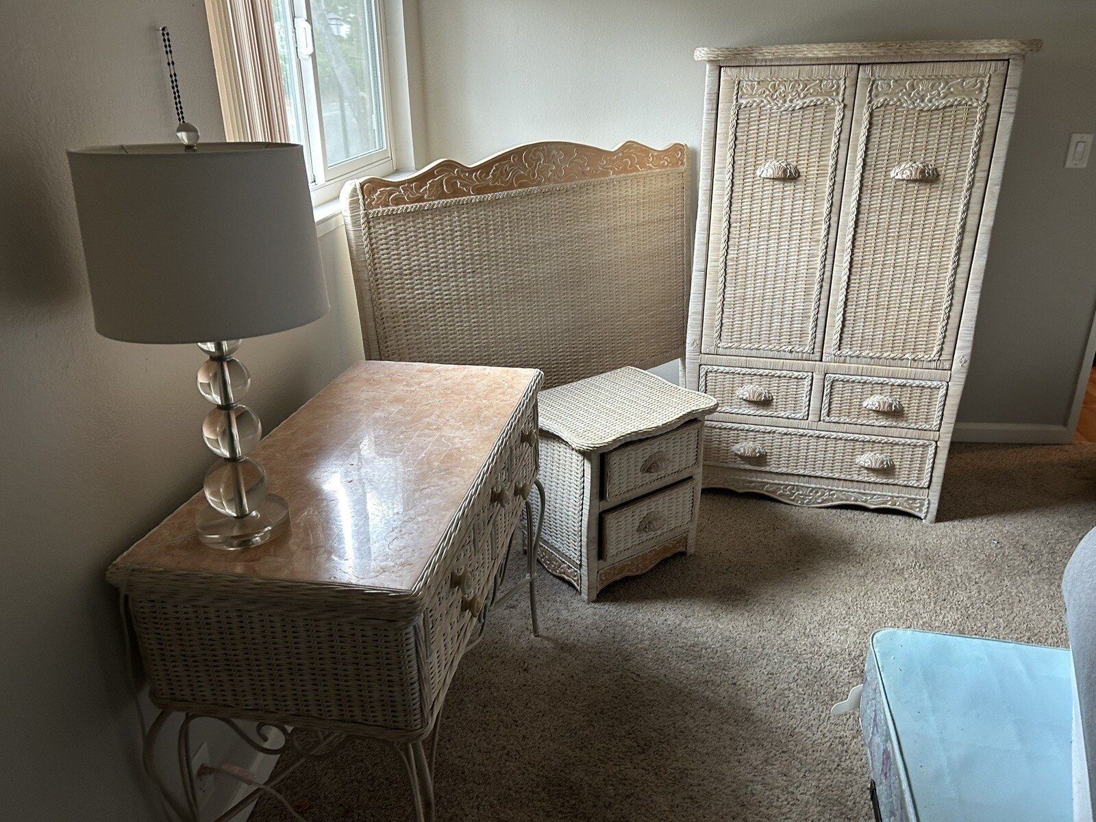 Pier one Jamaica collection, five piece rattan bedroom set. 350 eBay