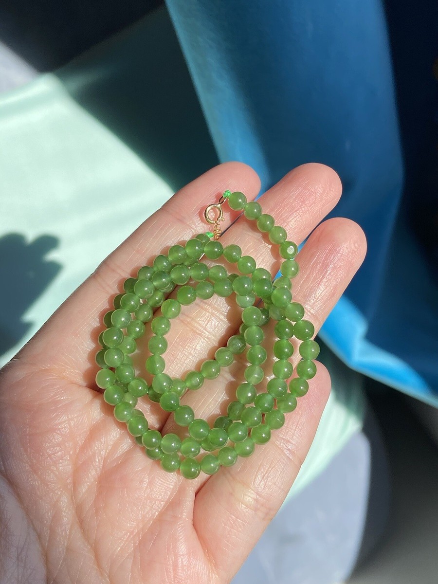 Grade A Untreated Natural Jasper Jade Apple Green Icy Chain Beads