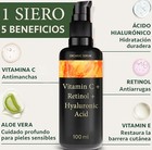Serum Facial 100ml Vitamina C y E+Acido Hialuronico+Retinol puro,orgánico,vegano