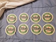 Set Of 8 Heineken Beer Coasters Textured Cork Wine