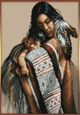 SCHEMA KREUZSTICH INDISCH MADONNA KIND CROSS STITCH AUF USB DVD MICRO SD