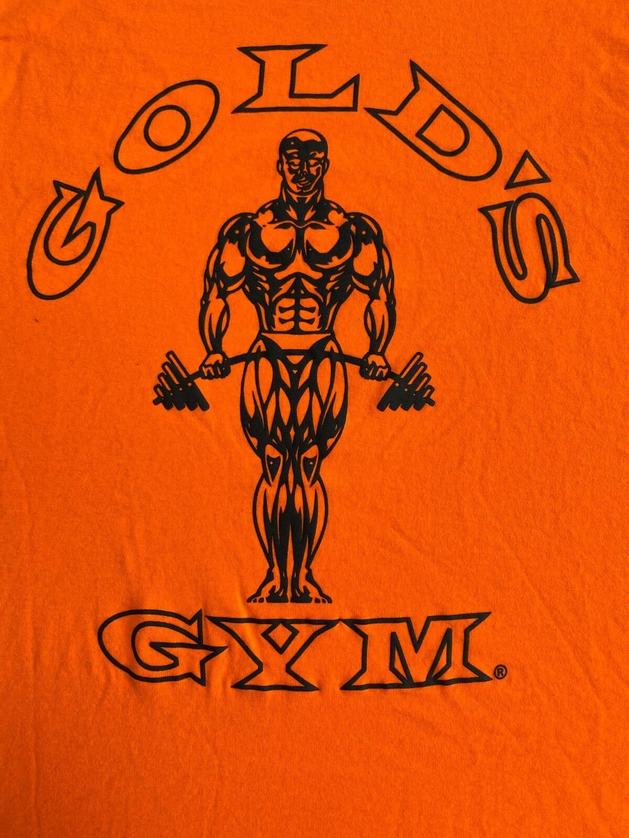 Vintage 90s Gold's Gym T-Shirt Neon Orange - Made in the USA