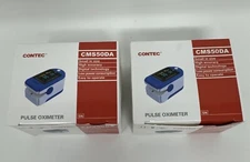 2 New CMS50DA Contec Fingertip Pulse Oximeter + 2 AAA Batteries USA Seller