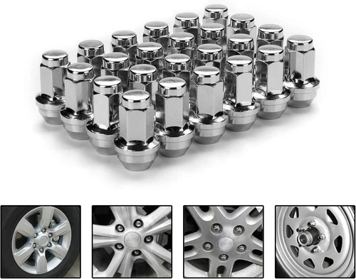 24PCS M14X2.0 Chrome BULGE ACORN WHEEL LUG NUTS For 2000-2014 Ford F150 - Picture 1 of 9