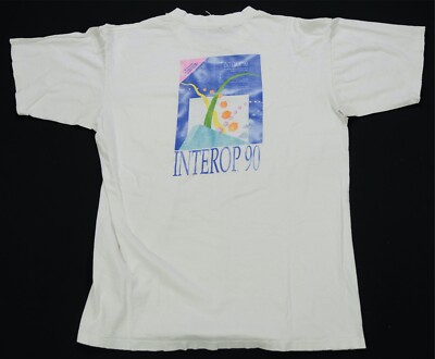 Rare VTG Interop Real World Solutions 1990 T Shirt 80s 90s Tech Conference SZ XL