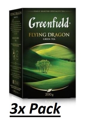 3x Chinesischer loser Grüntee Flying Dragon зеленый чай yeşil çay Greenfield 