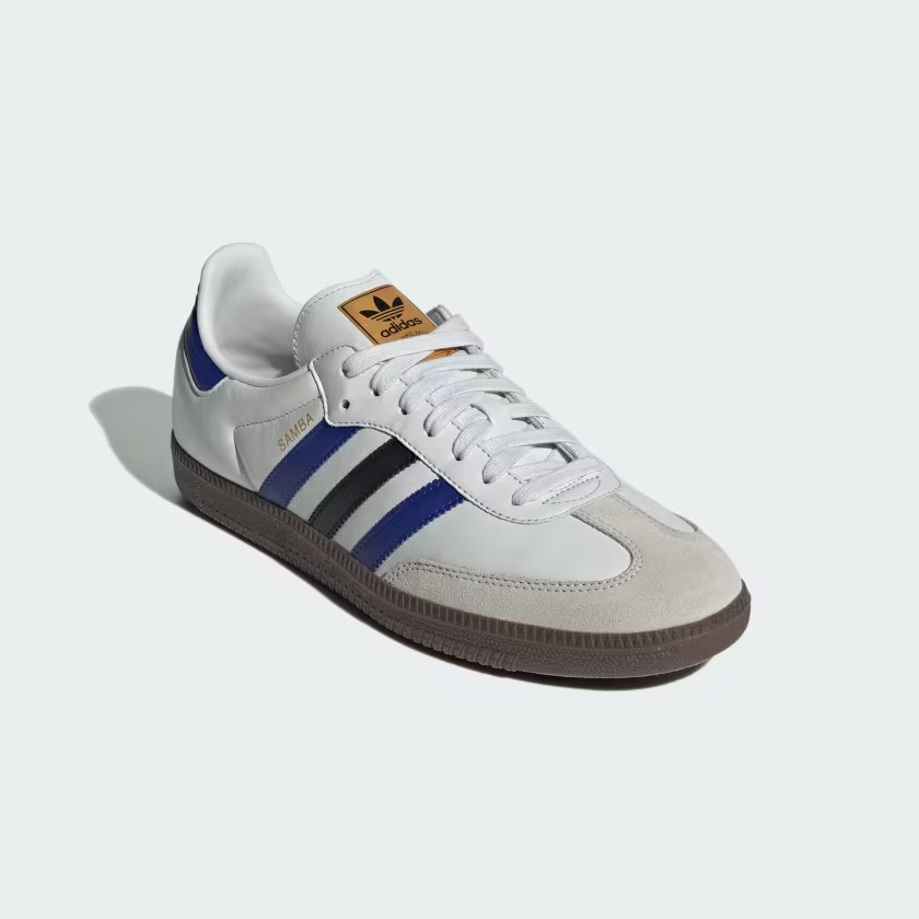 Adidas Originals Men's White Blue Samba OG Shoes ID1381 | eBay