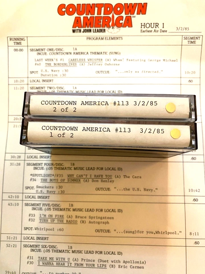 3/2/85 JOHN LEADER'S COUNTDOWN AMERICA FEATURES THE CARS; PRINCE/APOLLONIA, TIME - Image 2 of 4