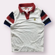 Men  s Scuderia Ferrari F1 Racing Polo Shirt Size Small White
