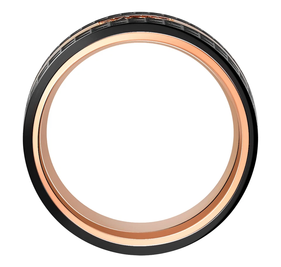 Edelstahlring Verlobungsring Damen Herren Ehering Partnerring bicolor schwarz - Bild 4 von 4