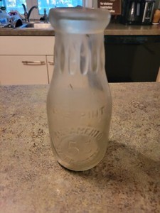 Antique One Pint 5c Cent SACRAMENTO STORE California Glass Bottle 7.25"