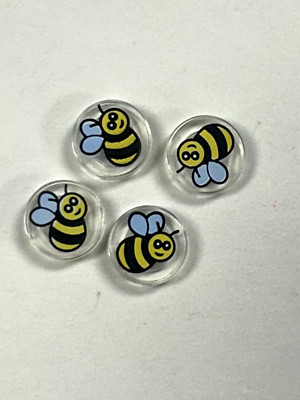 Lego Bumble Bee 1x1 Round Decorated Tile Lot of 4
