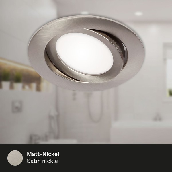 Led Einbauleuchten 3Er Set Schwenkbar IP23 7W Silber Kunststoff Briloner-image