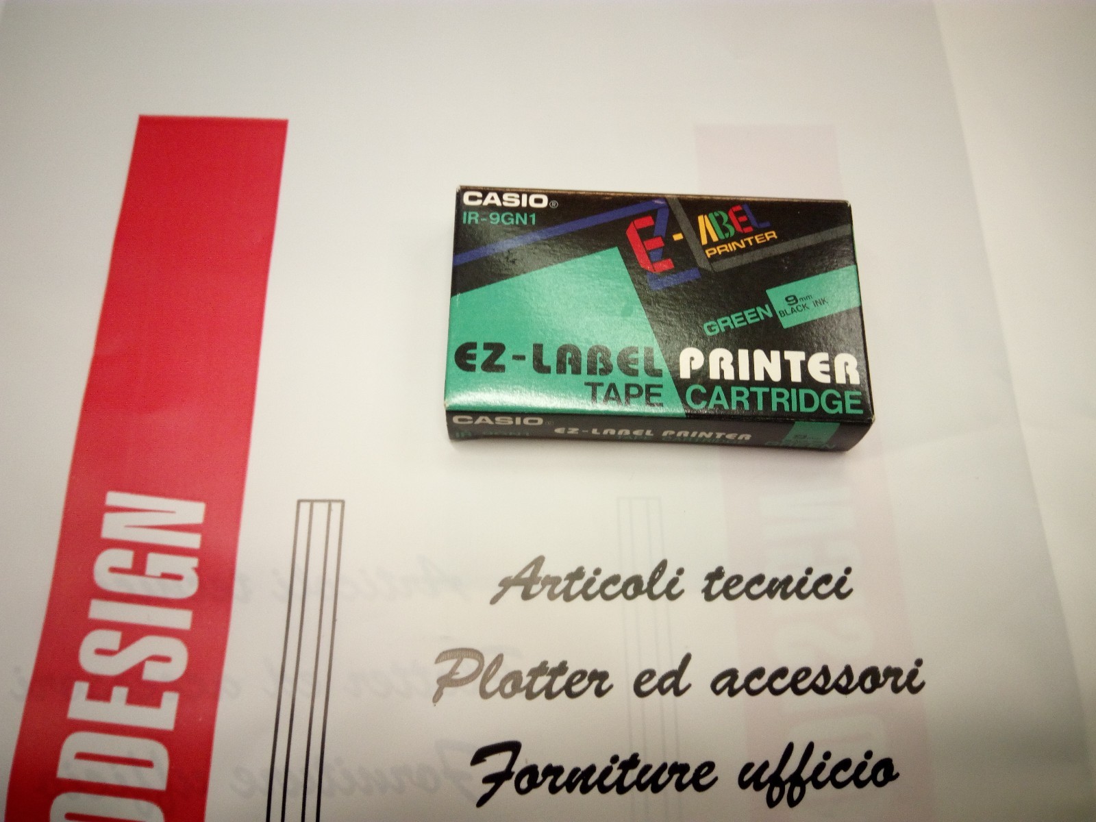 NASTRO CASIO EZ-LABEL PRINTER IR-9RD 9MM GREEN BLACK INK